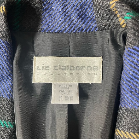90s Vintage Liz Claiborne Plaid Blazer - Picture 5 of 5